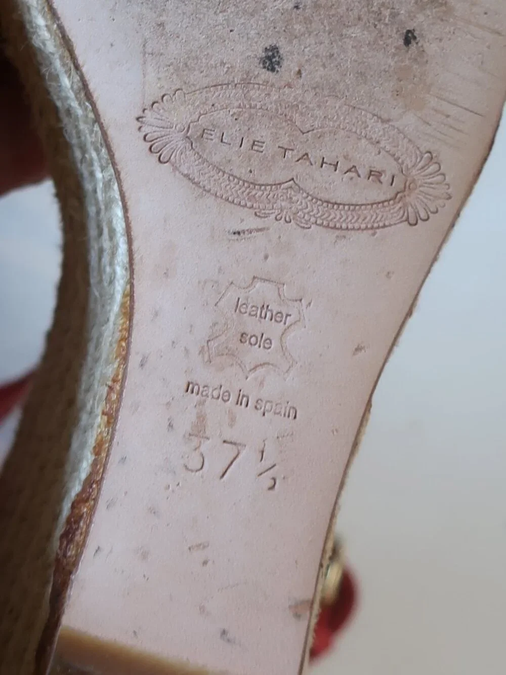 Womens Elie Tahari Coral Satin Espadrille Platform Wedge Heels 37.5 US/7.5